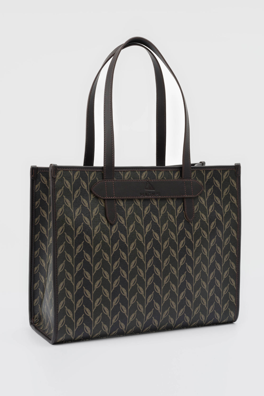 LEAF MONOGRAM - TOTE BAG  LARGE - YEŞİL KOYU KAHVERENGİ