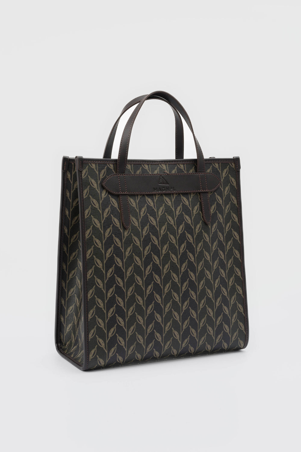 LEAF MONOGRAM - TOTE BAG MEDIUM -YEŞİL KOYU KAHVERENGİ