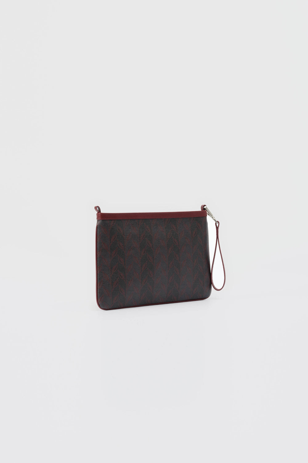 LEAF MONOGRAM MINI CLUTCH - BORDO GRİ