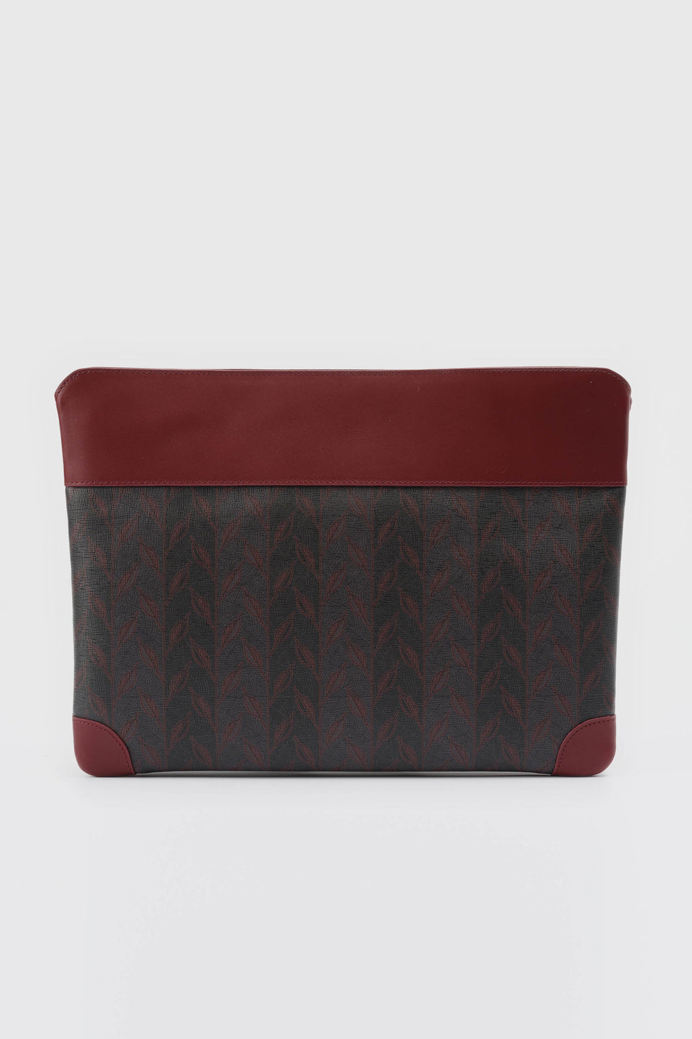 LEAF MONOGRAM IPAD ÇANTASI - BORDO GRİ