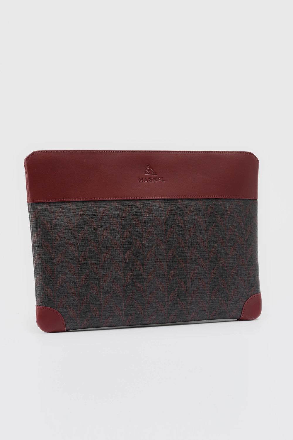 LEAF MONOGRAM IPAD ÇANTASI - BORDO GRİ