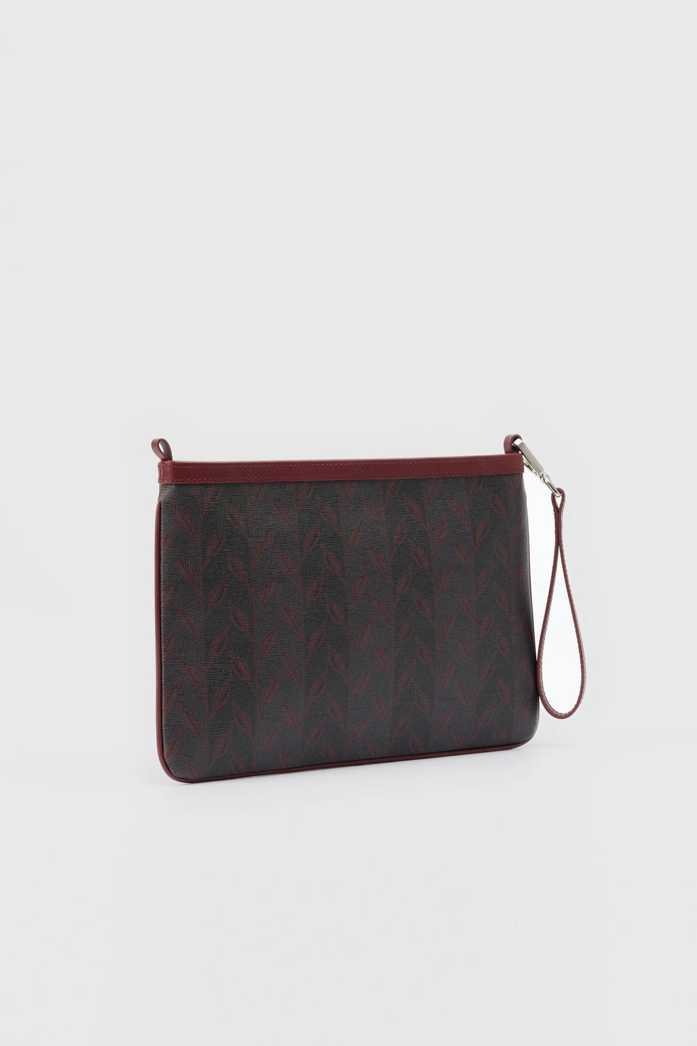 LEAF MONOGRAM MINI CLUTCH - BORDO GRİ