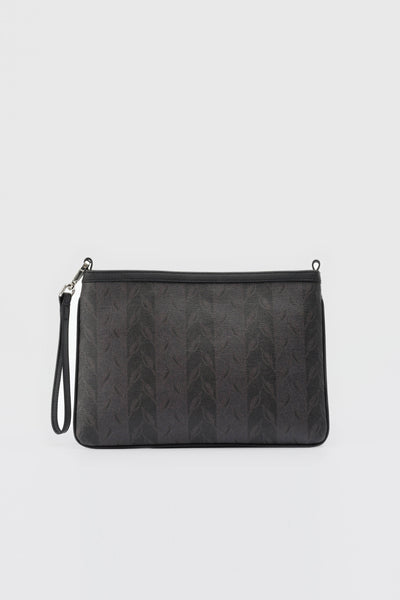 LEAF MONOGRAM MINI CLUTCH - SİYAH