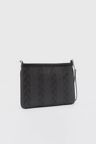 LEAF MONOGRAM MINI CLUTCH - SİYAH GORGOPS