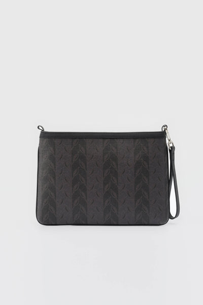 LEAF MONOGRAM MINI CLUTCH - SİYAH GORGOPS