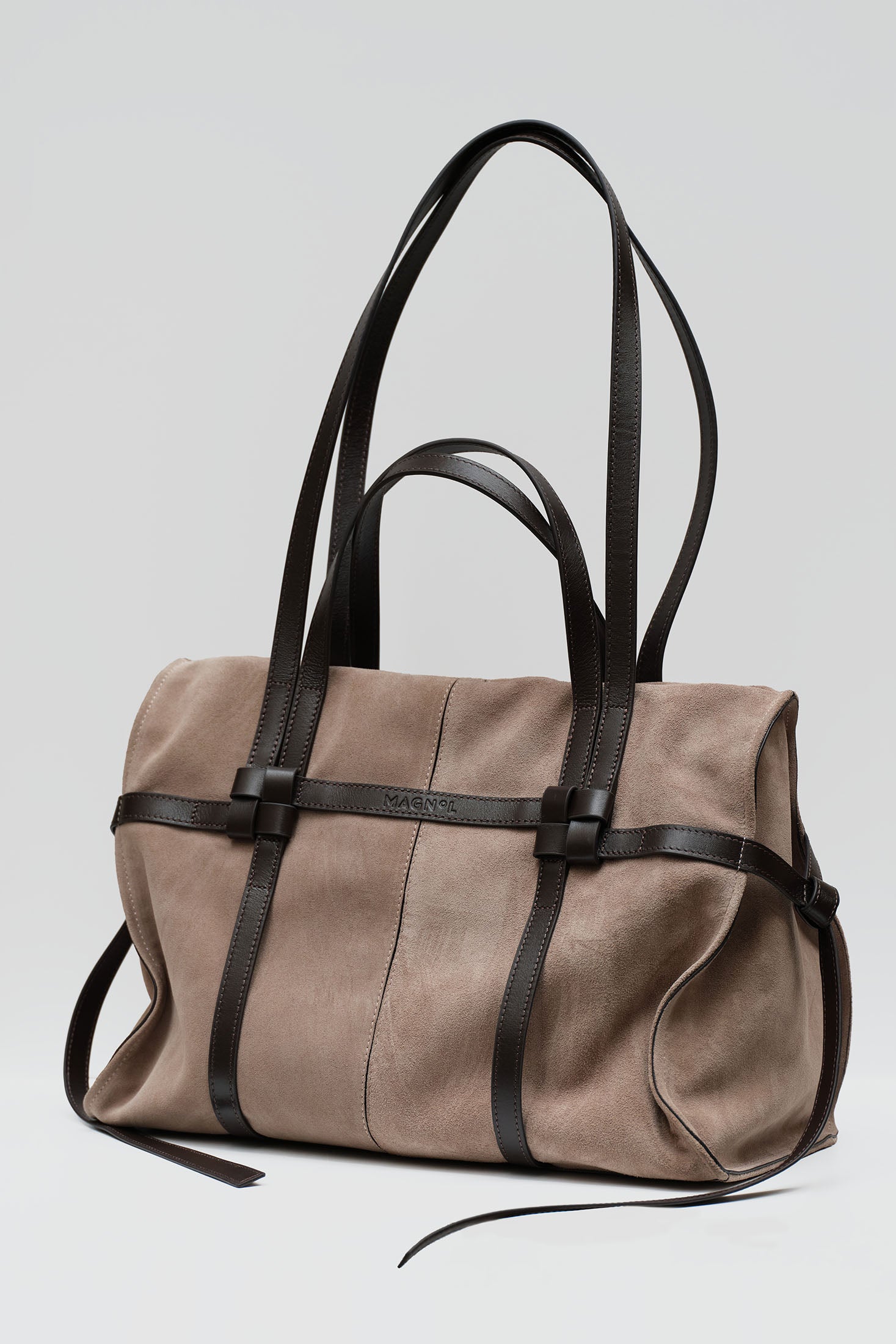 PIERRE OMUZ VE EL ÇANTASI - VİZON SÜET KAHVERENGİ DERİ