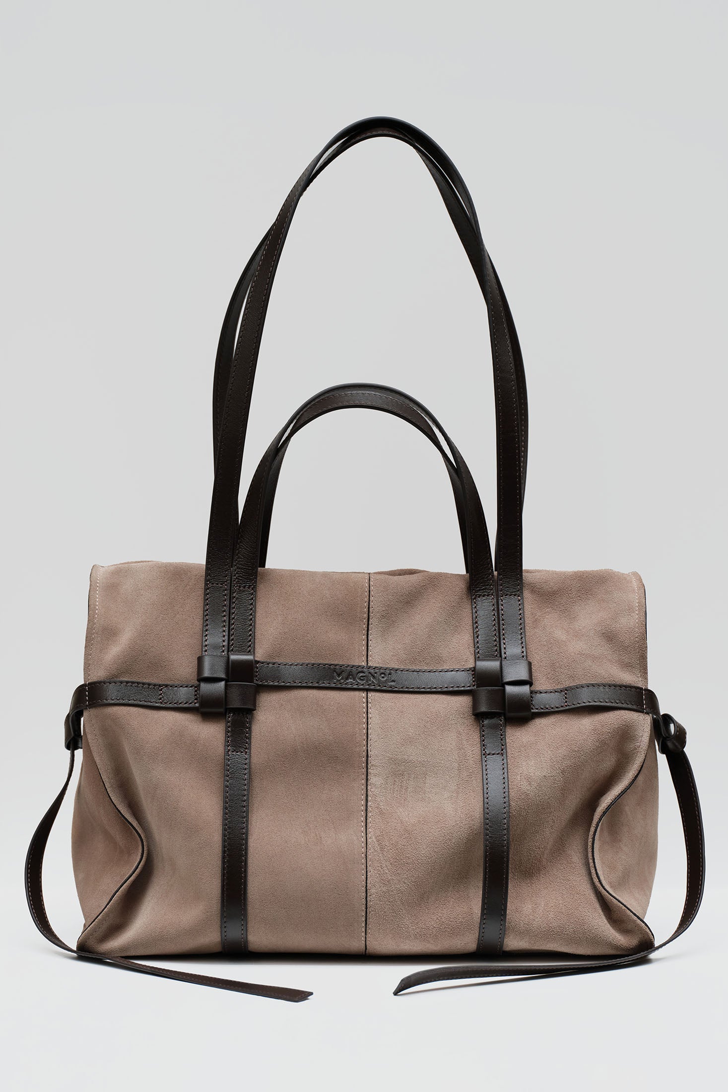 PIERRE OMUZ VE EL ÇANTASI - VİZON SÜET KAHVERENGİ DERİ