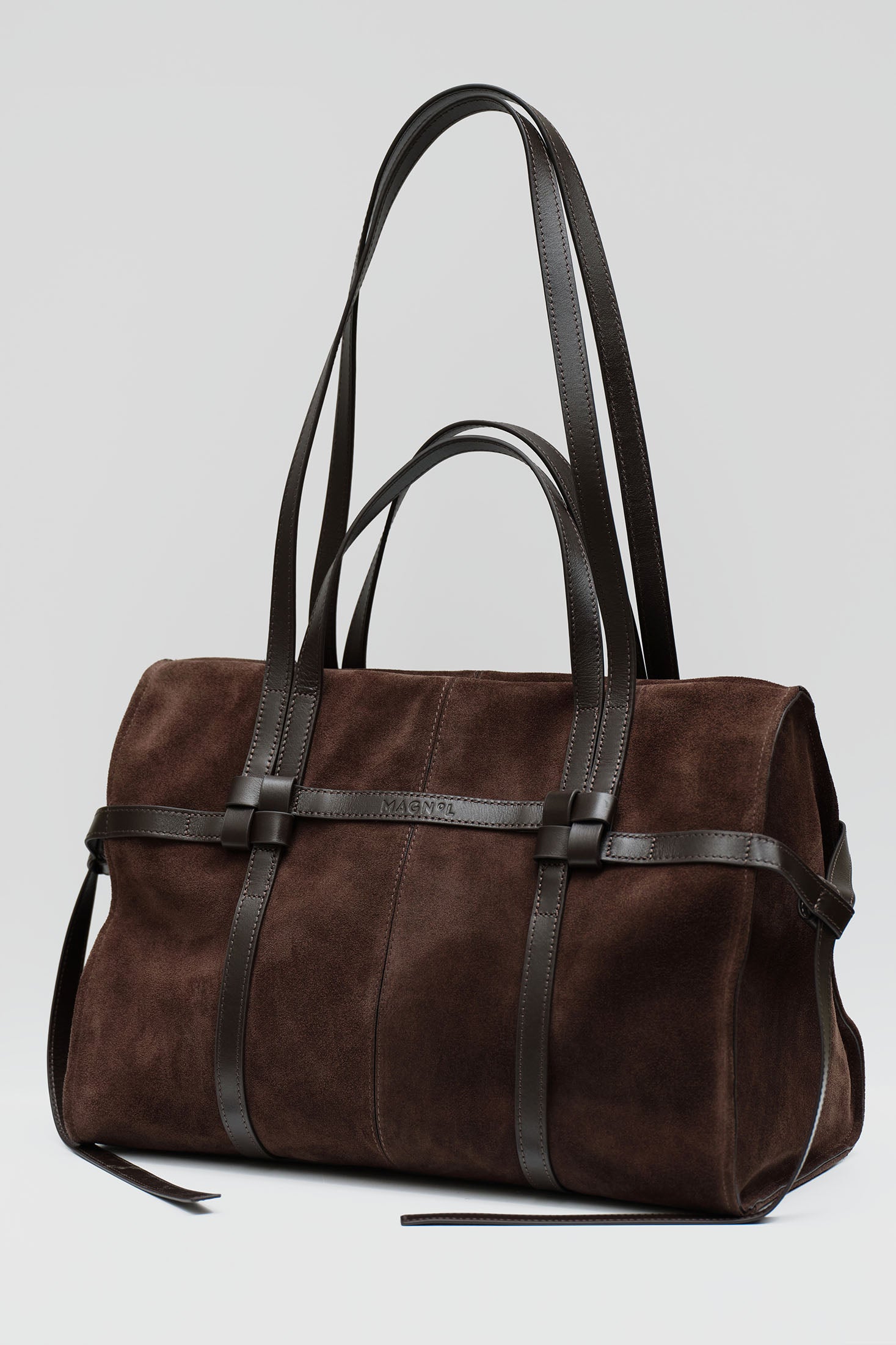 PIERRE OMUZ VE EL ÇANTASI - KAHVERENGİ SÜET VE DERİ