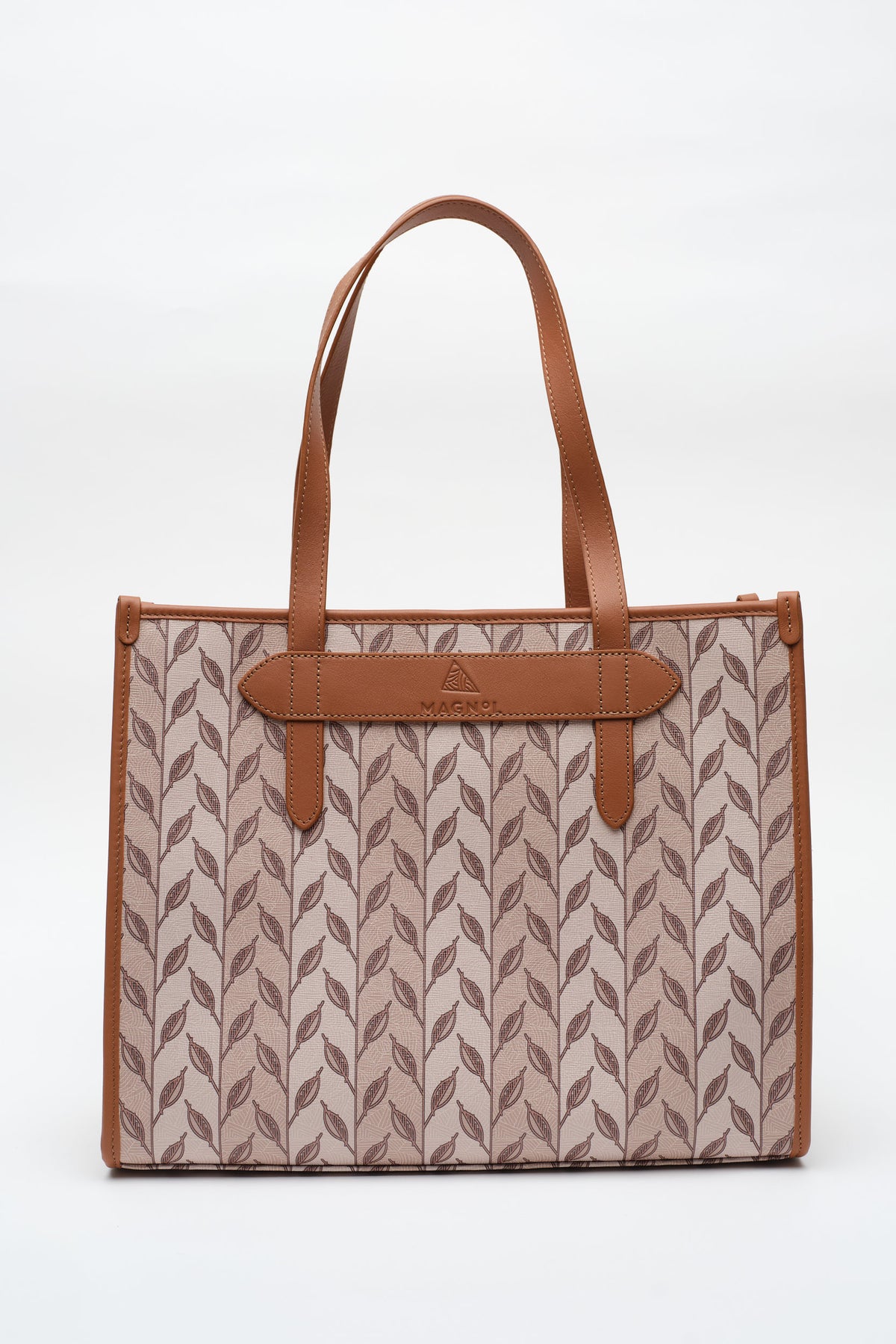 LEAF MONOGRAM - TOTE BAG - TABA KREM