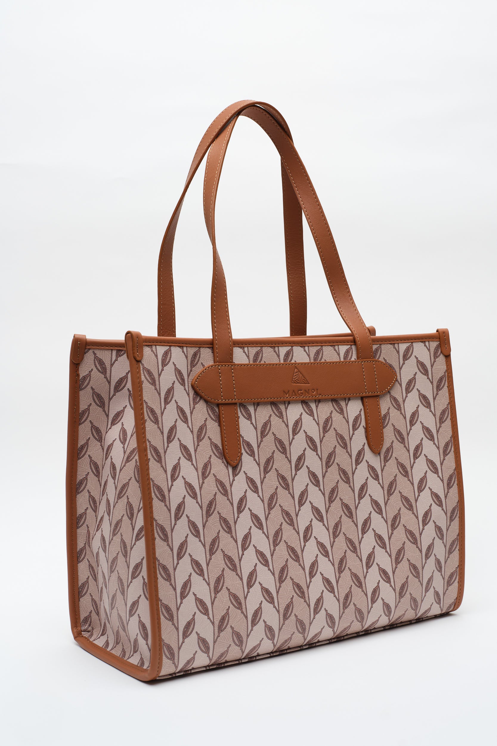 LEAF MONOGRAM - TOTE BAG - TABA KREM