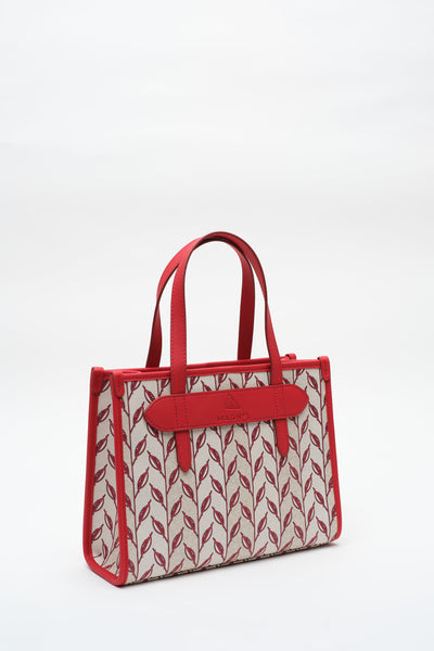 LEAF MONOGRAM - MINI BAG - KIRMIZI BEYAZ