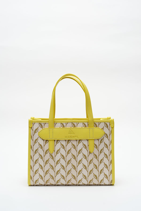LEAF MONOGRAM - MINI BAG - SARI BEYAZ