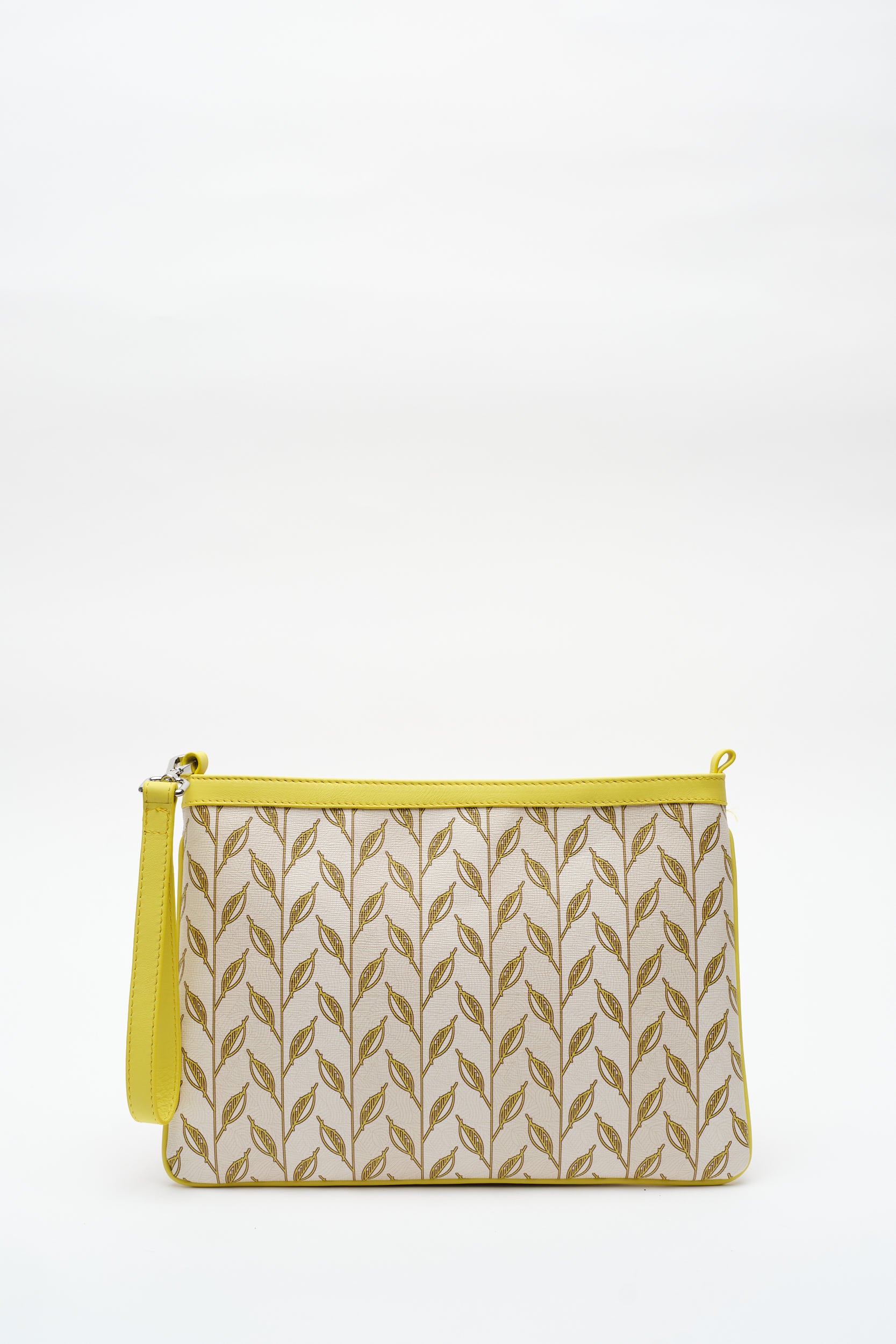 LEAF MONOGRAM MINI CLUTCH - SARI BEYAZ