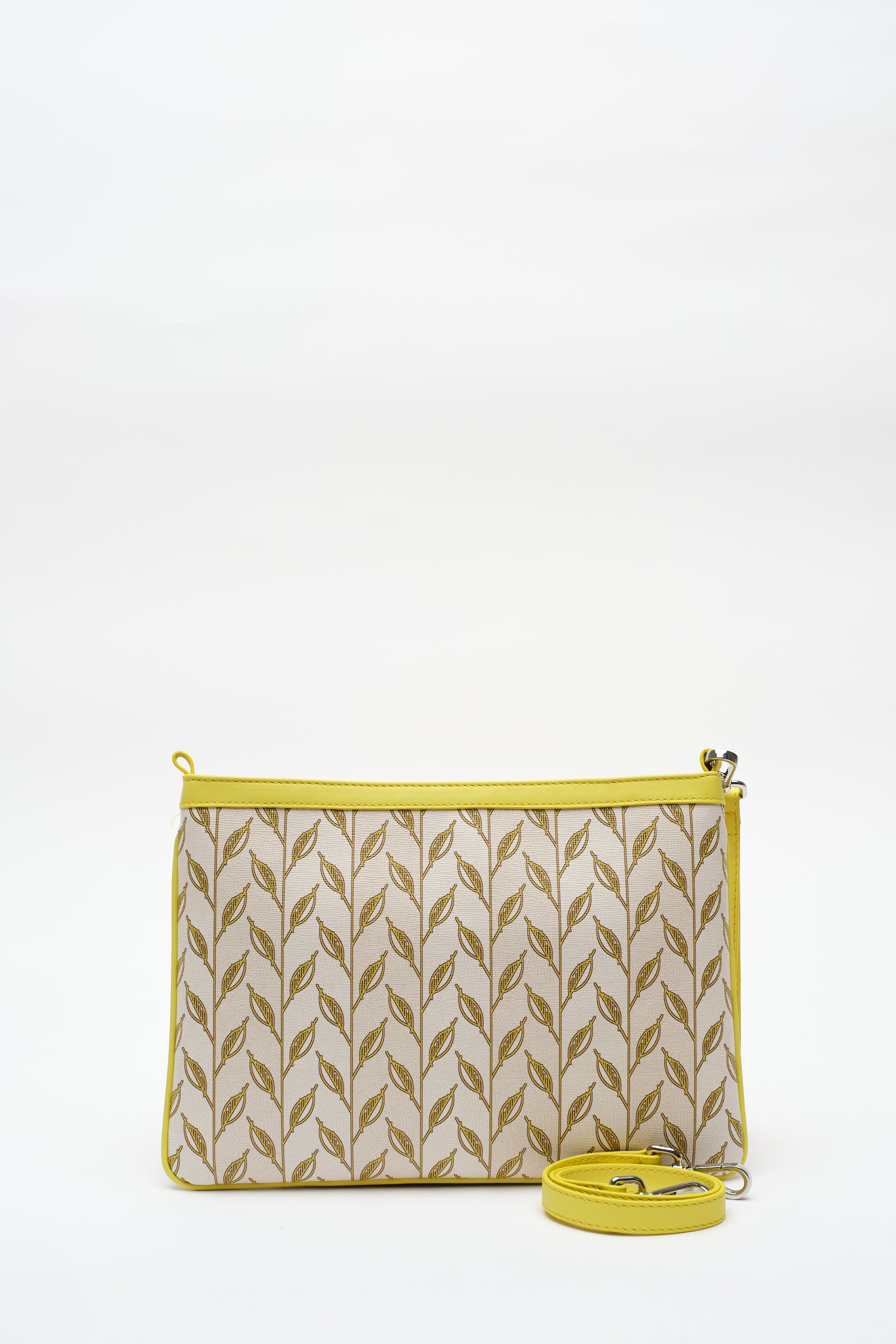 LEAF MONOGRAM MINI CLUTCH - SARI BEYAZ