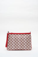 LEAF MONOGRAM MINI CLUTCH - KIRMIZI BEYAZ