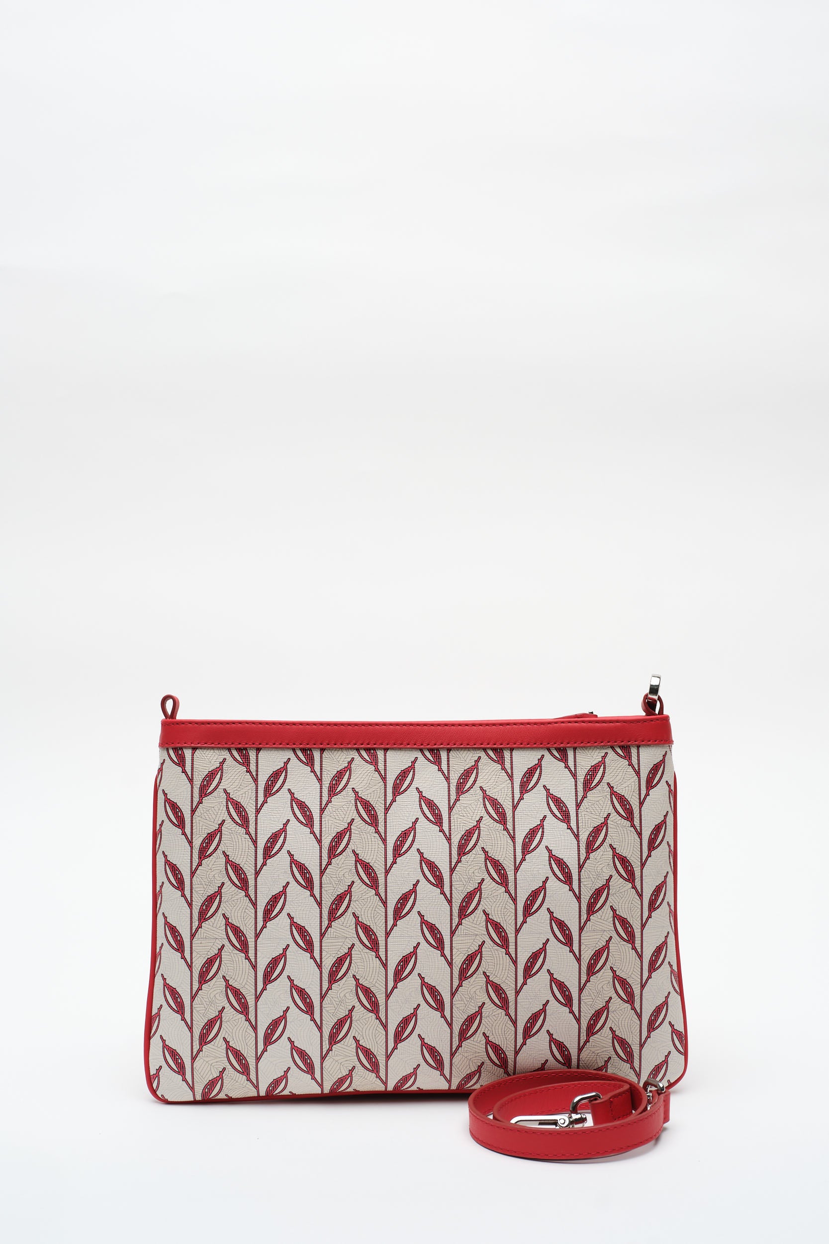 LEAF MONOGRAM MINI CLUTCH - KIRMIZI BEYAZ
