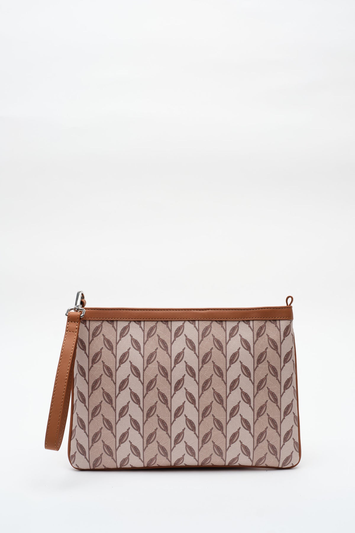 LEAF MONOGRAM - CLUTCH - TABA KREM