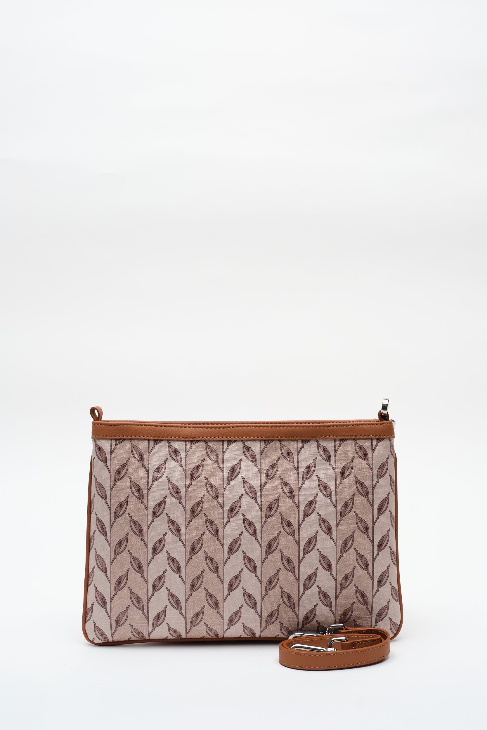 LEAF MONOGRAM - CLUTCH - TABA KREM