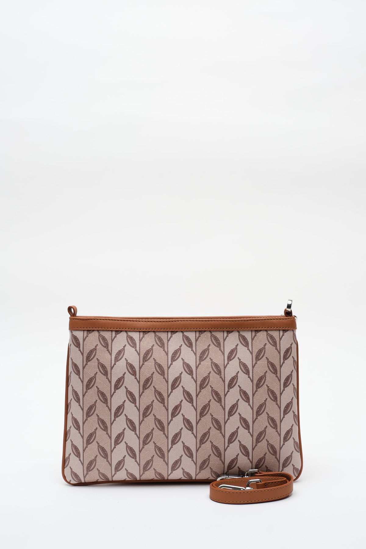 LEAF MONOGRAM - CLUTCH - TABA KREM