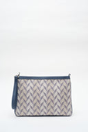 LEAF MONOGRAM MINI CLUTCH - MAVİ BEYAZ