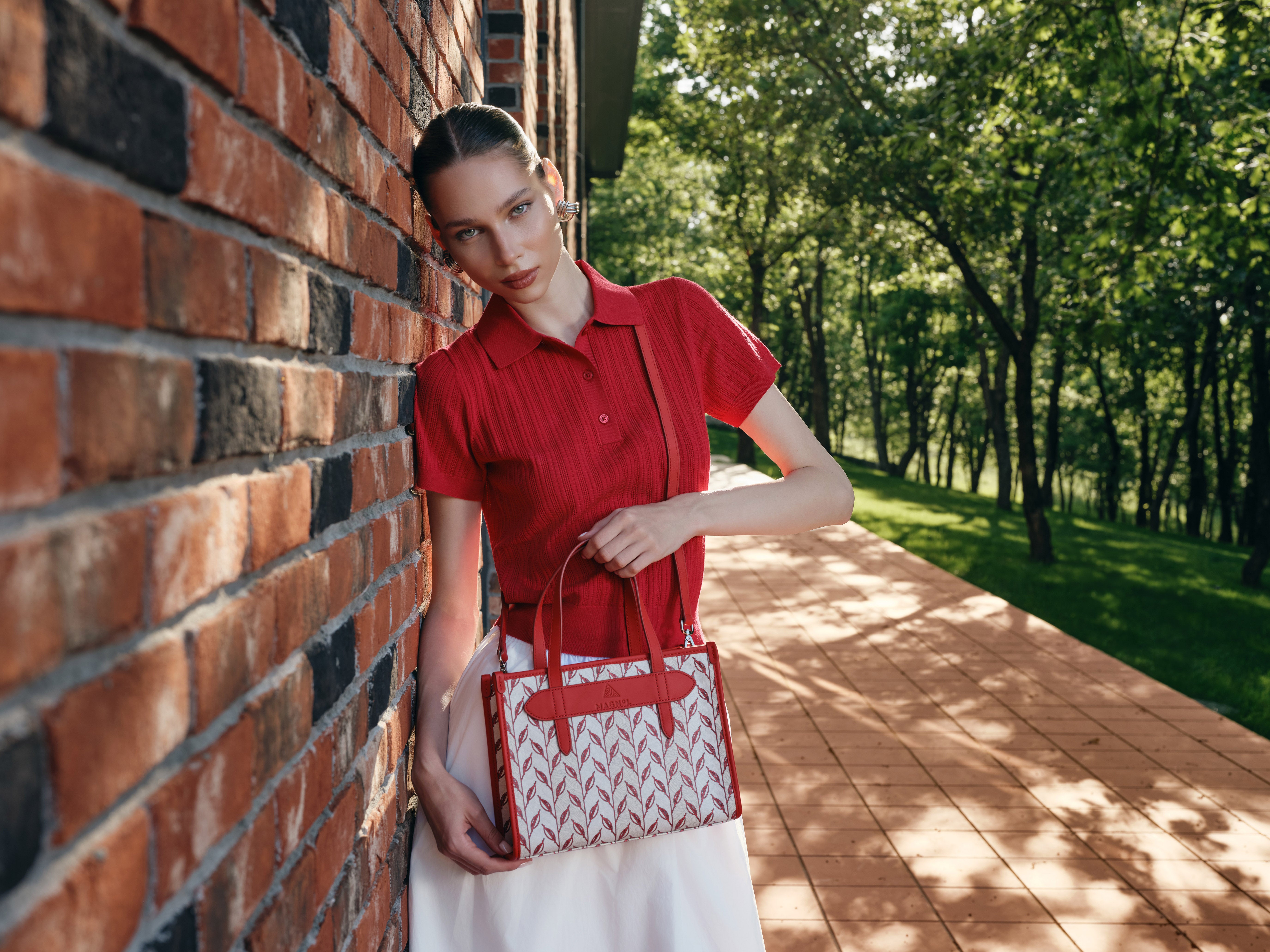 LEAF MONOGRAM - MINI BAG - KIRMIZI BEYAZ