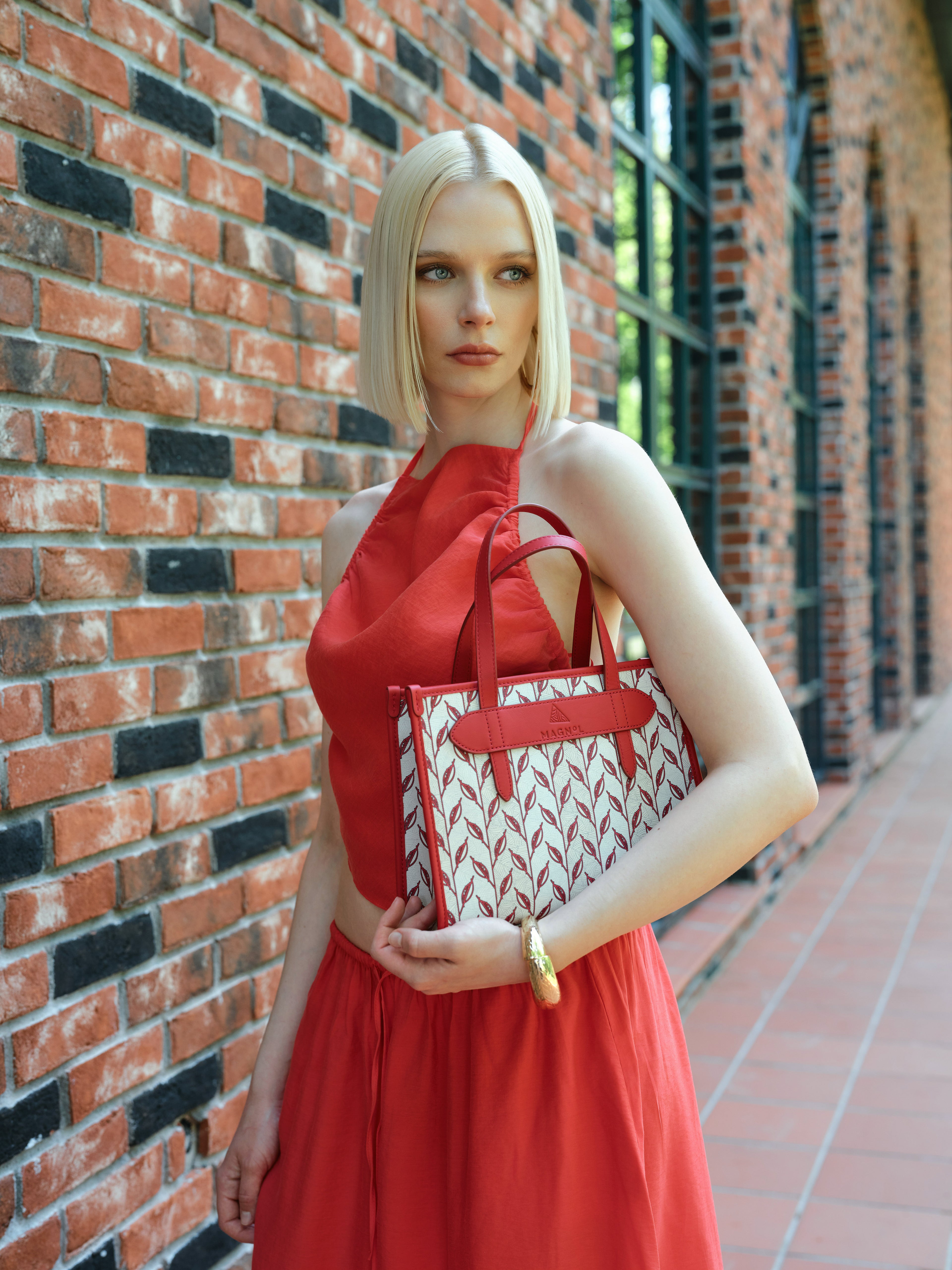 LEAF MONOGRAM - MINI BAG - KIRMIZI BEYAZ