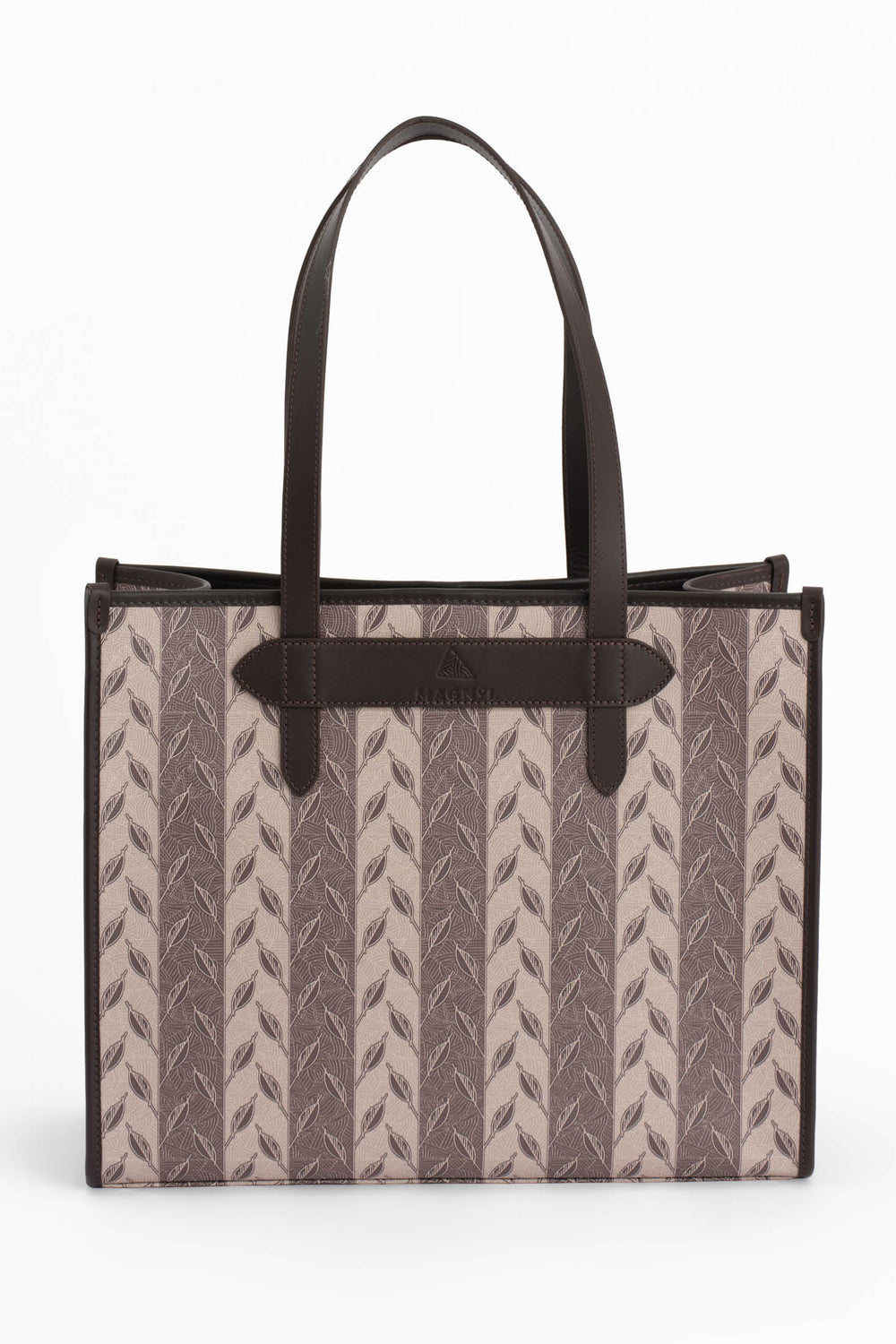 LEAF MONOGRAM - TOTE BAG  LARGE - KREM KAHVE