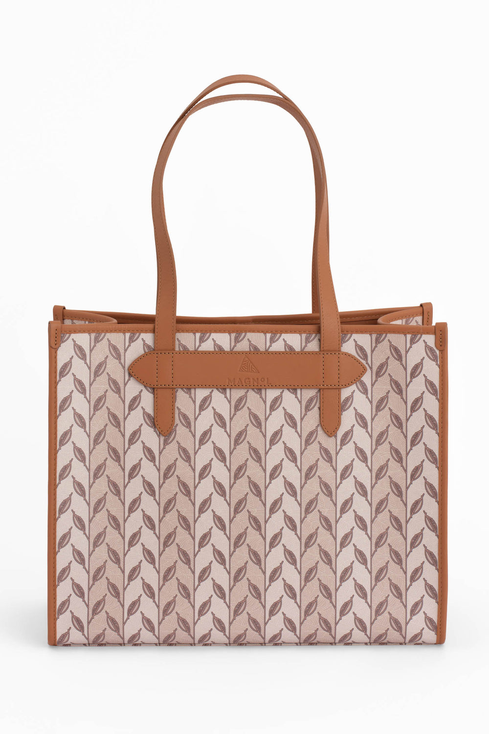 LEAF MONOGRAM - TOTE BAG  LARGE - KREM TABA