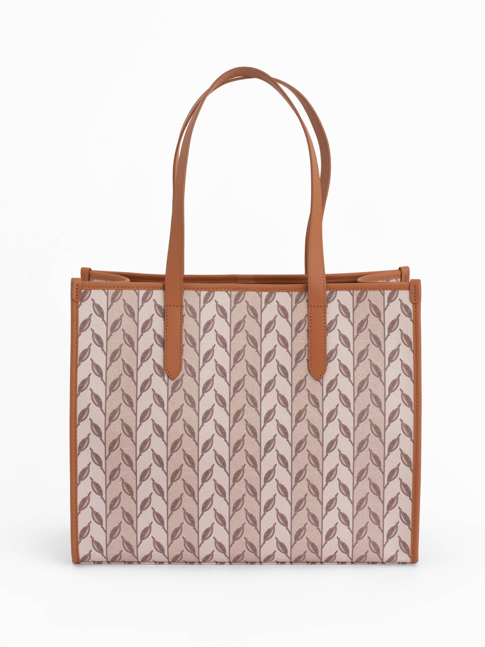 LEAF MONOGRAM - TOTE BAG LARGE - GREEN DARK BROWN