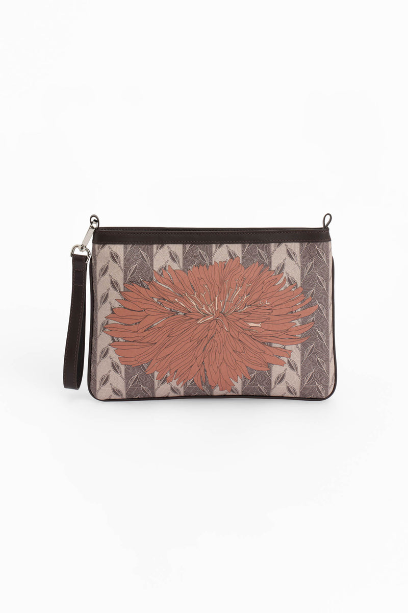 LEAF MONOGRAM MINI CLUTCH - JUPİTER - KREM TABA