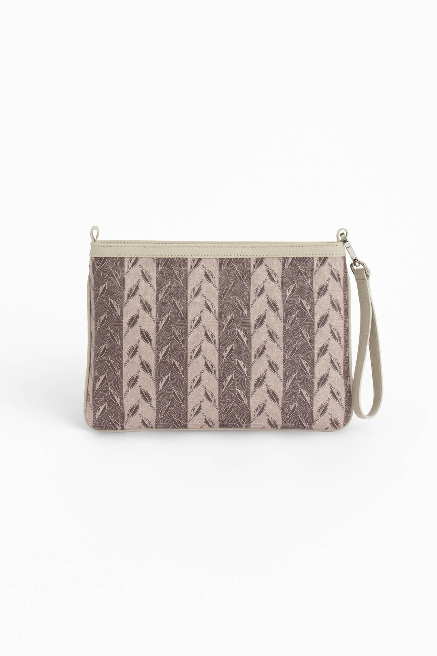 LEAF MONOGRAM MINI CLUTCH - VANILLA - KREM