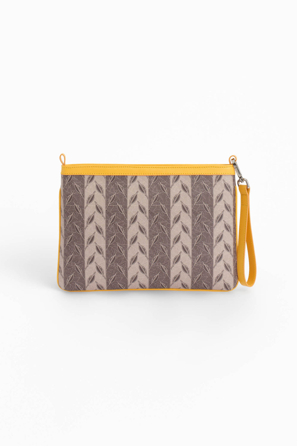 LEAF MONOGRAM MINI CLUTCH - JUPİTER - KREM SARI