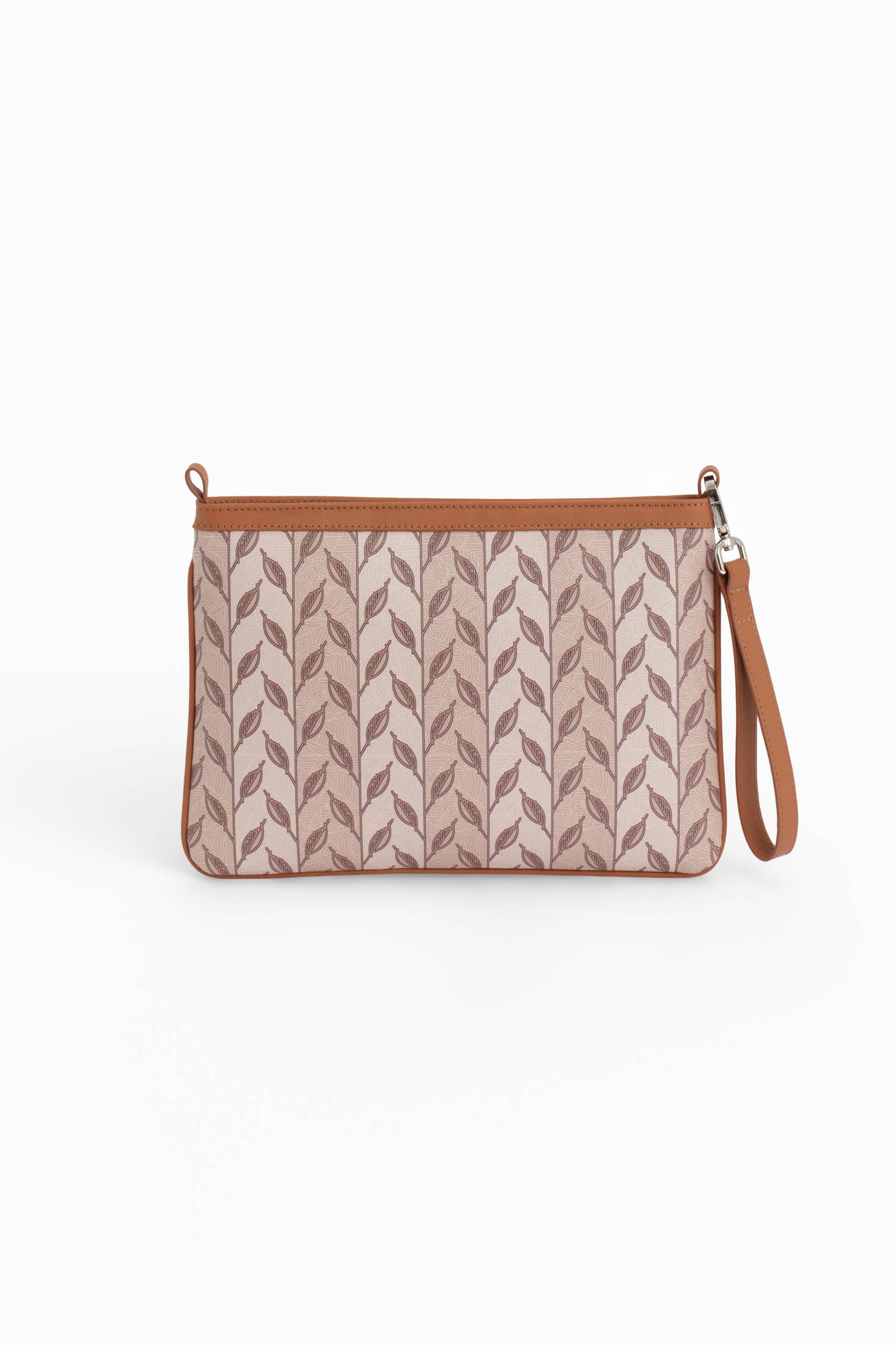 LEAF MONOGRAM MINI CLUTCH - TABA KREM