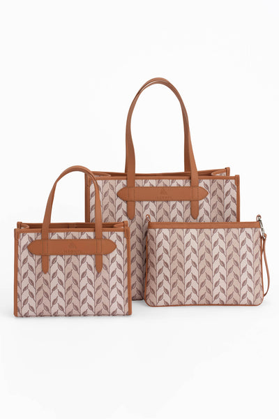 LEAF MONOGRAM - MINI BAG - KREM TABA