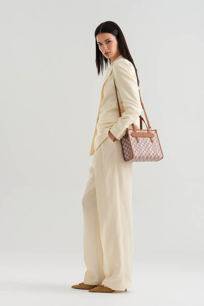 LEAF MONOGRAM - MINI BAG - KREM TABA