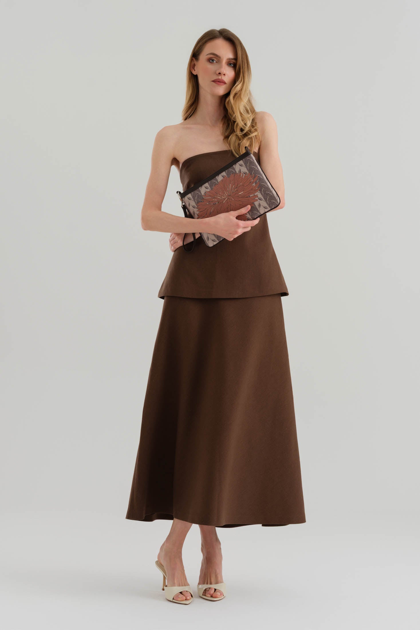 LEAF MONOGRAM MINI CLUTCH - PİNK