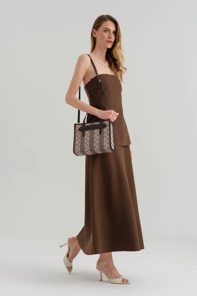 LEAF MONOGRAM - MINI BAG - KREM KAHVERENGİ