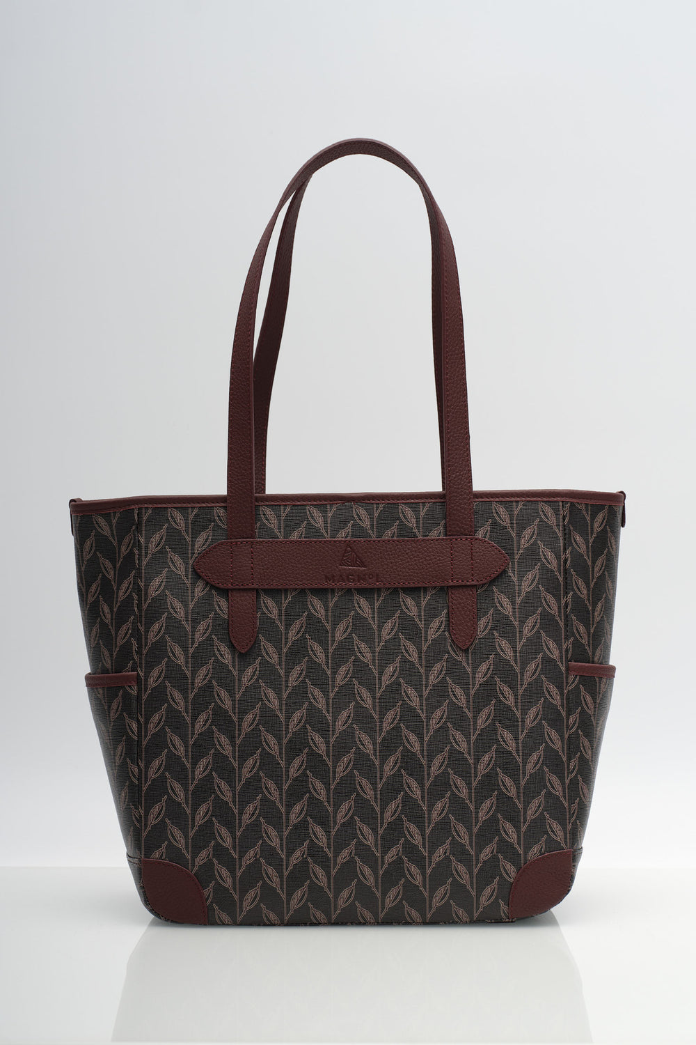 LEAF MONOGRAM - POCKET TOTE BORDO