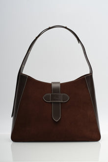 SONIA HOBO BAG - BROWN SUEDE LEATHER