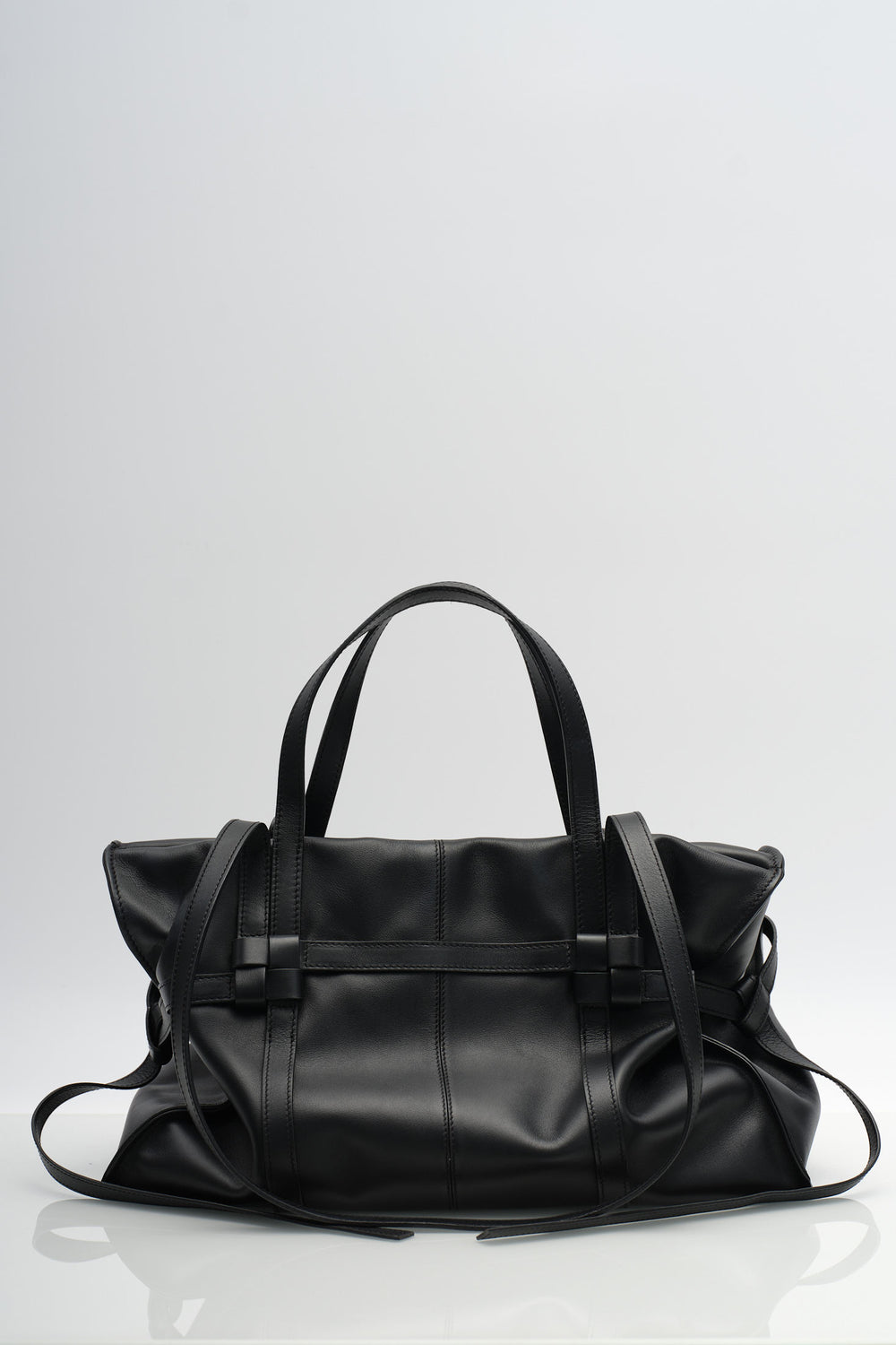 PIERRE OMUZ VE EL ÇANTASI - SİYAH YUMUŞAK  DERİ