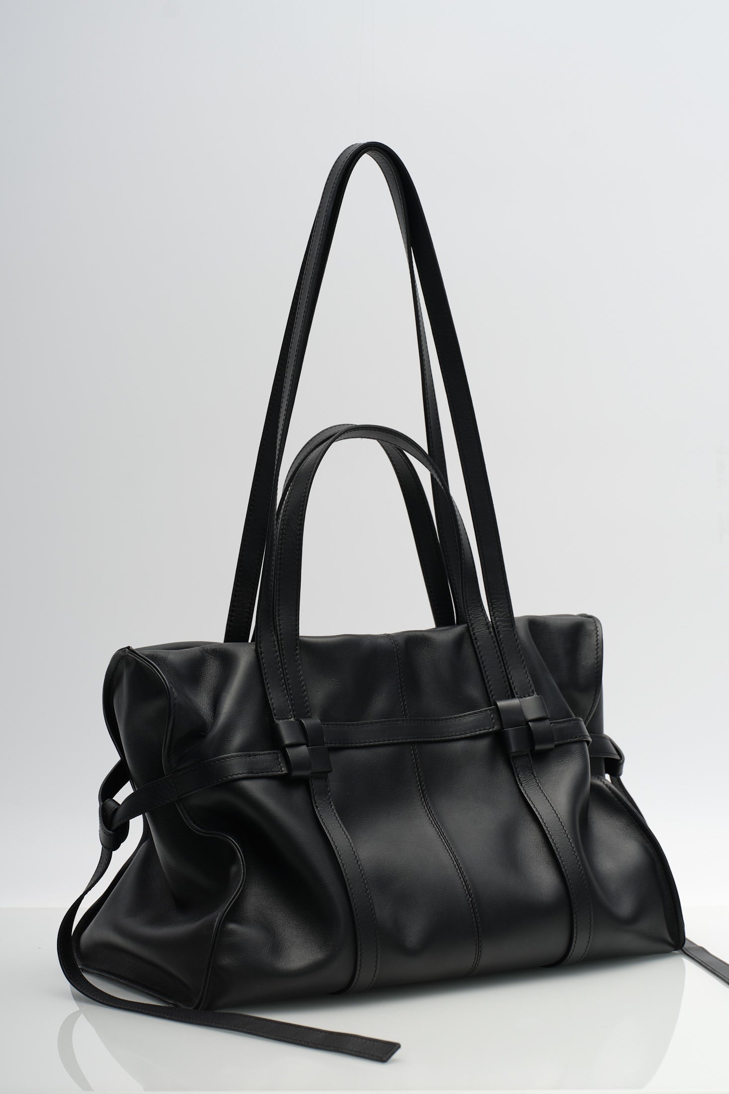 PIERRE OMUZ VE EL ÇANTASI - SİYAH YUMUŞAK  DERİ