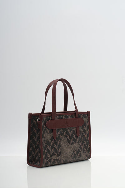 LEAF MONOGRAM - MINI BAG CRIMSON BEAK NOSTOS BORDO