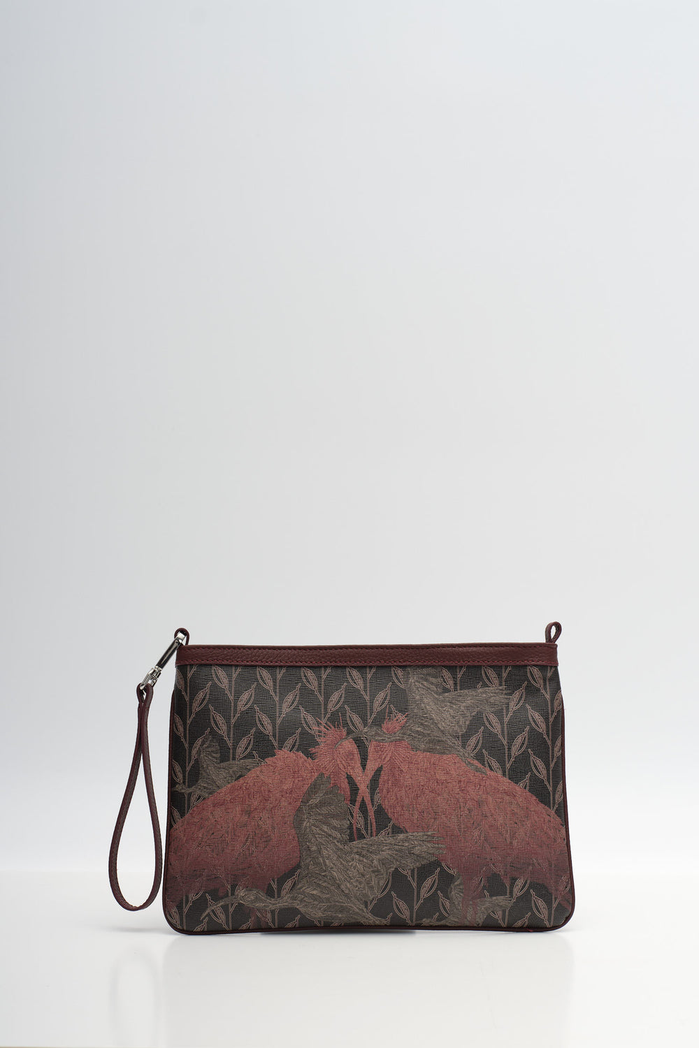 LEAF MONOGRAM - MINI CLUTCH - CRIMSON BEAK ECHO BORDO