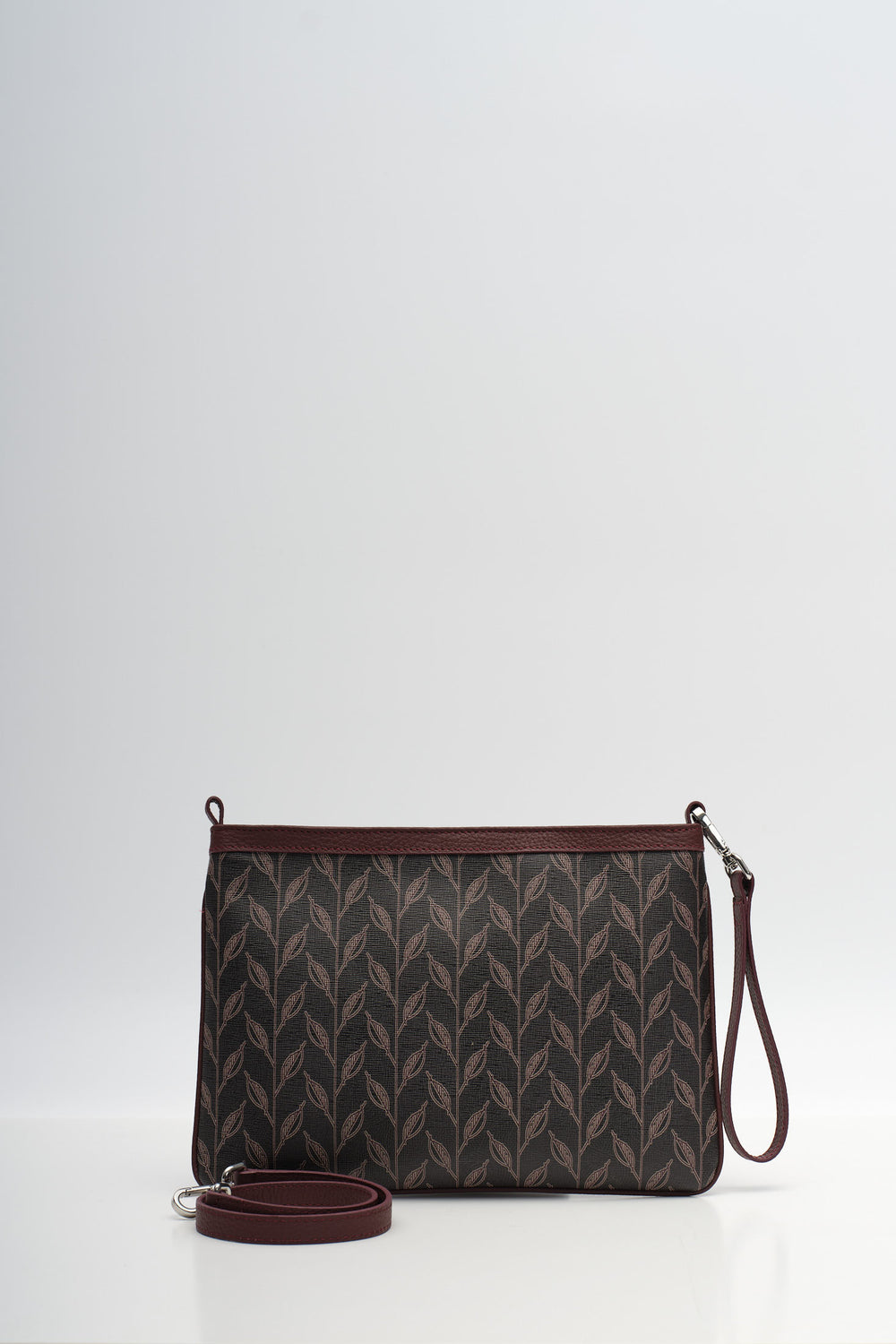 LEAF MONOGRAM - MINI CLUTCH -  BORDO