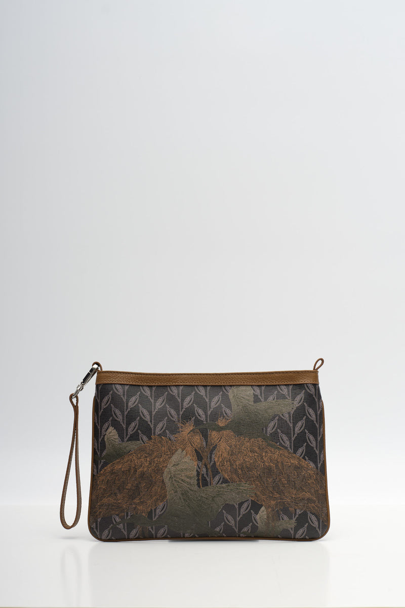 LEAF MONOGRAM - MINI CLUTCH - CRIMSON BEAK ECHO TABA