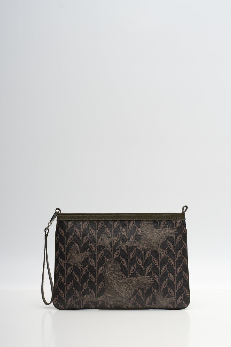 LEAF MONOGRAM - MINI CLUTCH - CRIMSON BEAK NOSTOS YEŞİL