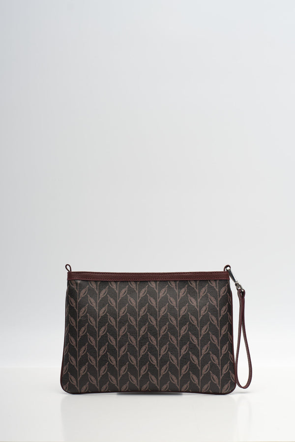LEAF MONOGRAM - MINI CLUTCH -  BORDO