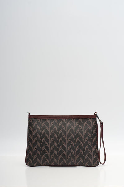 LEAF MONOGRAM - MINI CLUTCH -  BORDO