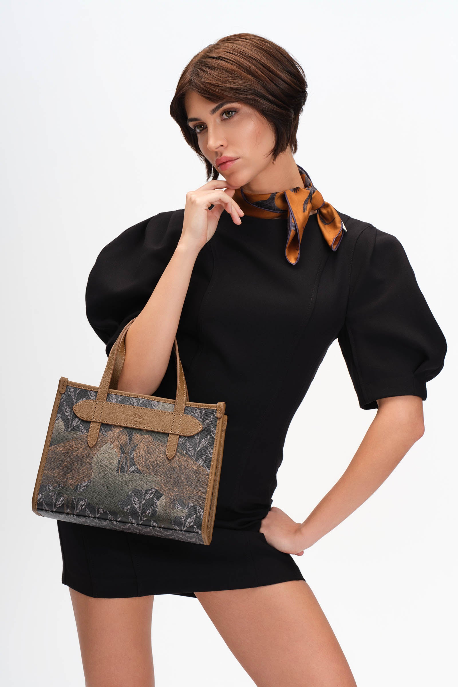 LEAF MONOGRAM - MINI BAG - GREEN BROWN