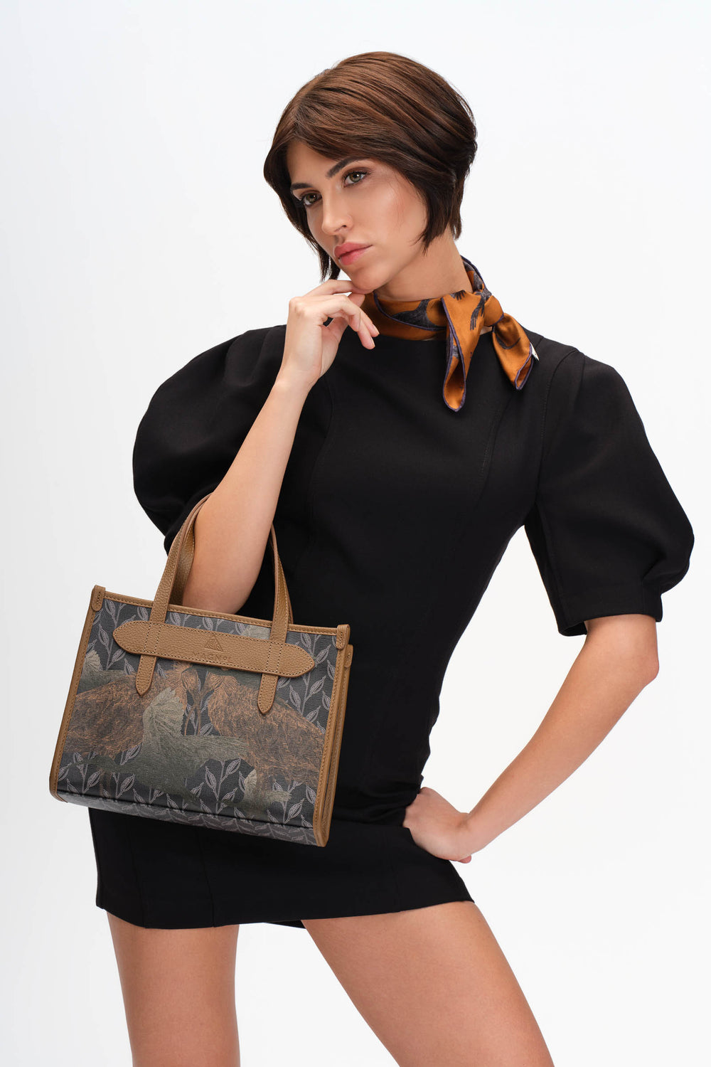 LEAF MONOGRAM - MINI BAG - GREEN BROWN